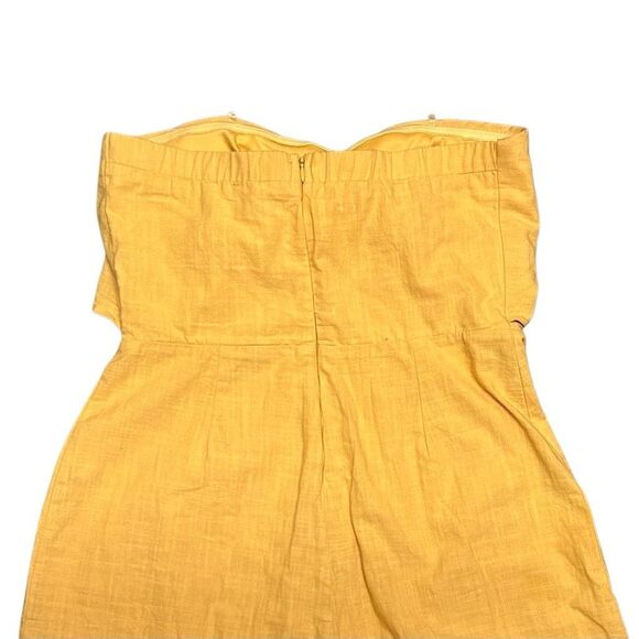 Favlux Fashion Mustard Yellow Strapless Jumpsuit Size M Tie Front One Piece - Picture 6 of 16